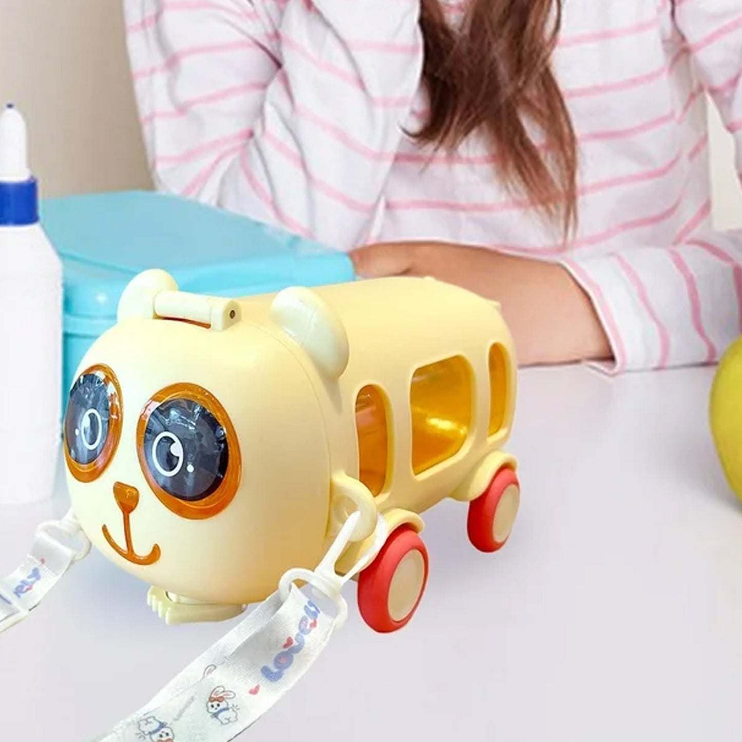 Bus Shape Water Bottle For Kids With Strap (500 Ml Approx Mix Color 1 Pc)