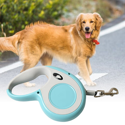 8519 Retractable Dog Leash Pet Walking Leash With Anti-slip Handle Strong Nylon Tape Tangle-free One-handed One Button Lock  Release Suitable For Small  Medium Dog Or Cat 16.5 Ft (5 M)