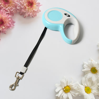 8519 Retractable Dog Leash Pet Walking Leash With Anti-slip Handle Strong Nylon Tape Tangle-free One-handed One Button Lock  Release Suitable For Small  Medium Dog Or Cat 16.5 Ft (5 M)